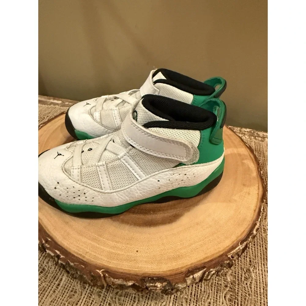 Nike Jordan‎ 6 Rings Toddler White/Green (323420 131) Sz 10C Lucky Green
